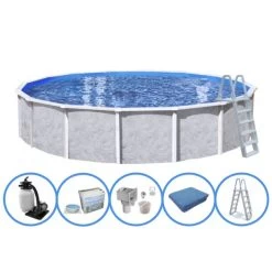 Interline Doughboy Regent Rond Staal Zwembad Set Ø 550 X 132 Cm -Zwembadbenodigdheden Winkel interline stalen inbouwzwembad 550 x 132 cm inclusief pomp en alle accessoires